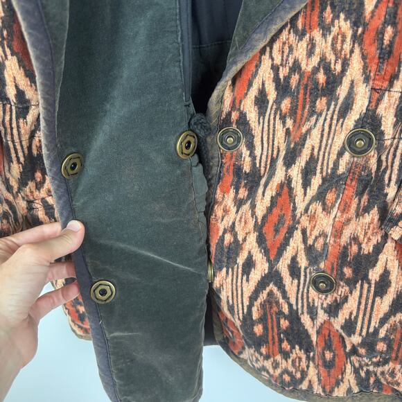 We the Free People Ada Quilted Jacket Small corduroy oversized boho retro Ikat - Picture 9 of 14
